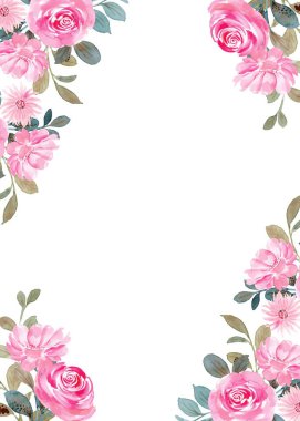 suluboya çiçekler tasarım için çerçeve vektörü.