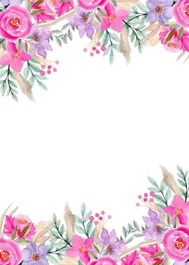 suluboya çiçekler tasarım için çerçeve vektörü.