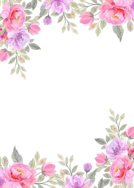 suluboya çiçekler tasarım için çerçeve vektörü.