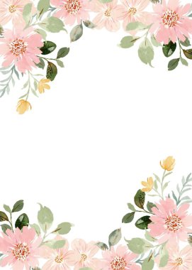 suluboya çiçekler tasarım için çerçeve vektörü.