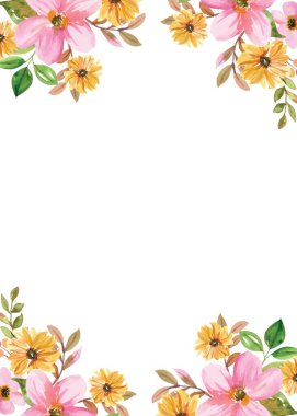 suluboya çiçekler tasarım için çerçeve vektörü.