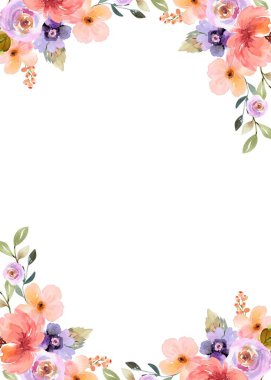 suluboya çiçekler tasarım için çerçeve vektörü.
