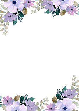 suluboya çiçek çerçevesi, tasarım için arkaplan,