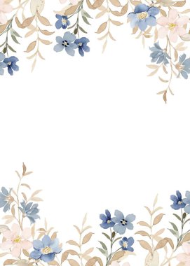 suluboya çiçek çerçevesi, tasarım için arkaplan,