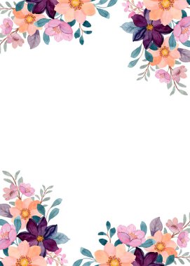 suluboya çiçek çerçevesi, tasarım için arkaplan,