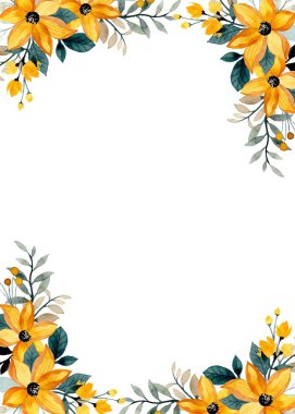 suluboya çiçek çerçevesi, tasarım için arkaplan,