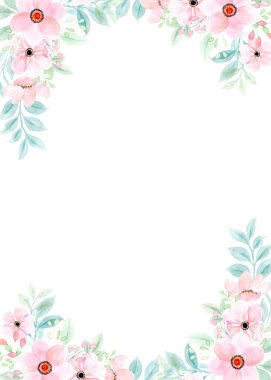 suluboya çiçek çerçevesi, tasarım için arkaplan,