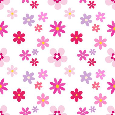 Renkli pembe çiçeksiz desenli arkaplan.