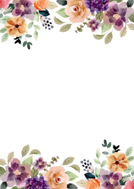 Tasarım için suluboya çiçekler arka plan vektörü.