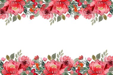 suluboya çiçek çerçevesi, tasarım için arkaplan,