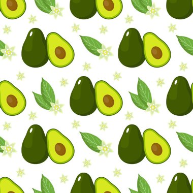 Avokado desenli geometrik dikişsiz. Taze avokado yarım desen.