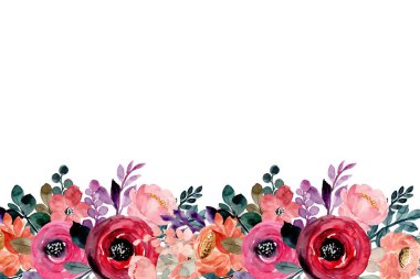 Tasarım için suluboya mor çiçek arkaplanı