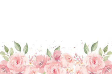 suluboya çiçekler tasarım için çerçeve vektörü.