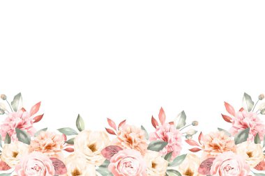 suluboya çiçek çerçevesi, tasarım için arkaplan.