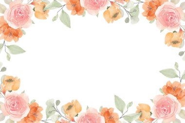 suluboya çiçek çerçevesi, tasarım için arkaplan.