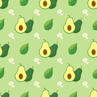 Çizgi film tarzında avokado kusursuz desen. 