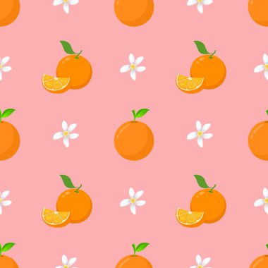 Tatlı turuncu meyve desenli arka plan vektör tasarımı