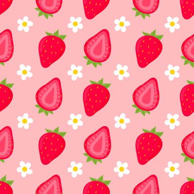 Tasarım için çilek deseni arkaplanı.