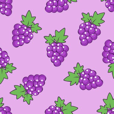 Kusursuz mor üzüm desenli tasarım vektörü