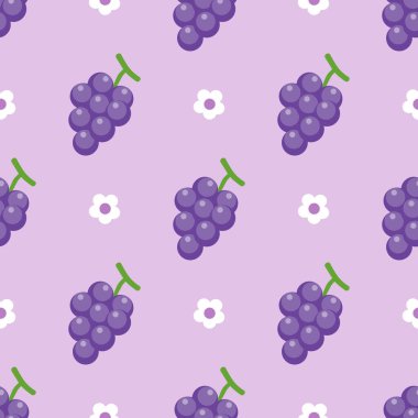 Kusursuz mor üzüm desenli tasarım vektörü