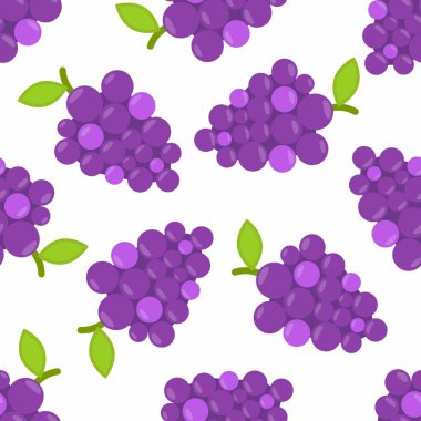 Kusursuz mor üzüm desenli tasarım vektörü.