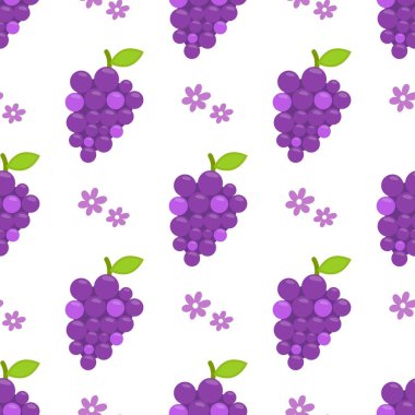 Kusursuz mor üzüm desenli tasarım vektörü.
