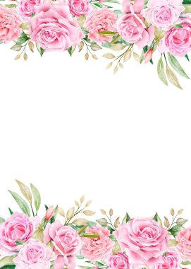 suluboya çiçek çerçevesi, tasarım için arkaplan, pastel renkler