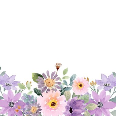 suluboya çiçekler tasarım için çerçeve.