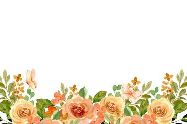 suluboya çiçek çerçevesi, tasarım için arkaplan, pastel renkler