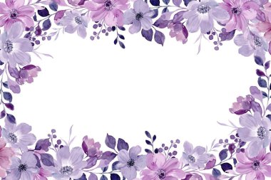 suluboya çiçek çerçevesi, tasarım için arkaplan, pastel renkler