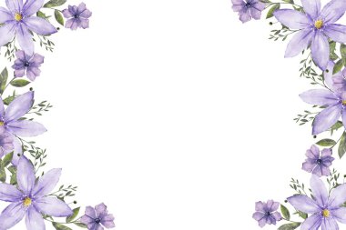 suluboya çiçek çerçevesi, tasarım için arkaplan, pastel renkler