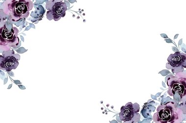 suluboya çiçek çerçevesi, tasarım için arkaplan, pastel renkler