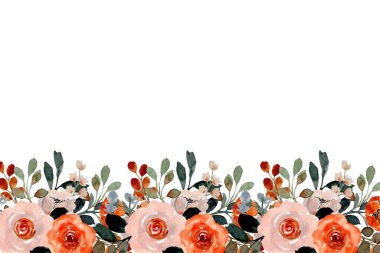 suluboya çiçek çerçevesi, tasarım için arkaplan, pastel renkler