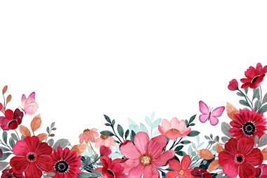 suluboya çiçek çerçevesi, tasarım için arkaplan, pastel renkler