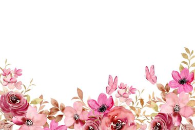 suluboya çiçek çerçevesi, tasarım için arkaplan, pastel renkler