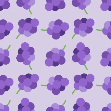 Kusursuz mor üzüm desenli tasarım vektörü.