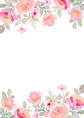 Tasarımlarınızı beyaz bir arkaplanda izole edilmiş suluboya çiçek çerçevesi ile dekore edin.