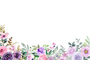 suluboya çiçek çerçevesi, tasarım için arkaplan