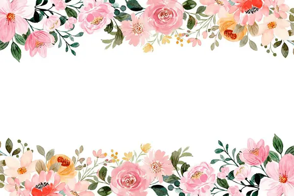 suluboya çiçek çerçevesi, tasarım için arkaplan