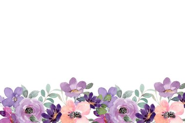 Tasarımlarınızı beyaz bir arkaplanda izole edilmiş suluboya çiçek çerçevesi ile dekore edin.