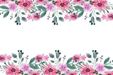 Tasarımlarınızı beyaz bir arkaplanda izole edilmiş suluboya çiçek çerçevesi ile dekore edin.