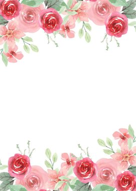 Tasarımlarınızı beyaz bir arkaplanda izole edilmiş suluboya çiçek çerçevesi ile dekore edin.