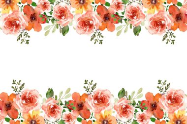 Tasarımlarınızı beyaz bir arkaplanda izole edilmiş suluboya çiçek çerçevesi ile dekore edin.