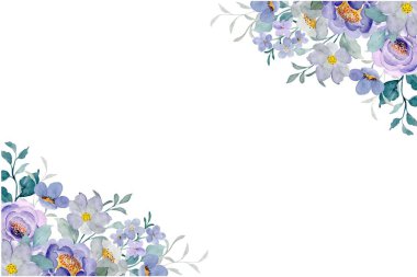 Çiçeksel sınır çerçevesi arka plan şablonu. Vektör tasarımı çizimi. Pankart için, düğün kartı..