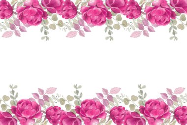 Çiçeksel sınır çerçevesi arka plan şablonu. Vektör tasarımı çizimi. Pankart için, düğün kartı..