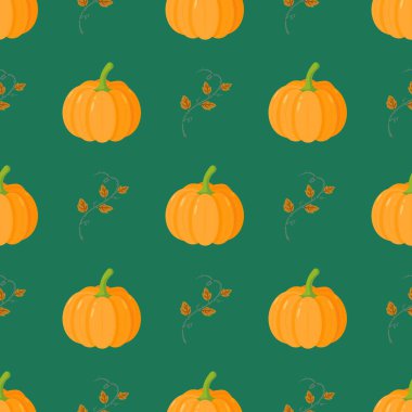 Balkabaklarıyla kusursuz bir arka plan. Duvar kağıdı, arkaplan, tekstil baskı, ambalaj kağıdı için pürüzsüz doku.