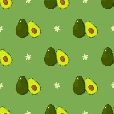 Çizgi film tarzında avokado kusursuz desen.