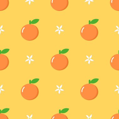 Tatlı turuncu meyve desenli arka plan vektör tasarımı