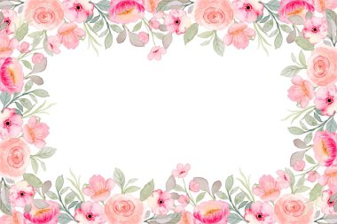düğün, doğum günü, kart, arkaplan, davetiye, duvar kağıdı, çıkartma, dekorasyon için çiçek suluboya çerçevesi.