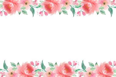 düğün, doğum günü, kart, arkaplan, davetiye, duvar kağıdı, çıkartma, dekorasyon için çiçek suluboya çerçevesi.